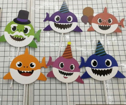 Cake Topper - Narwhale 6pcs