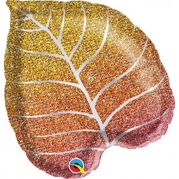 Foil Balloon Super Shape Fall Leaf Glittergraphic Ombre 21inch