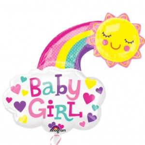 Foil Balloon Super Shape Baby Girl Bright Sun