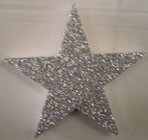 Poly Star 10cm Glitter Silver