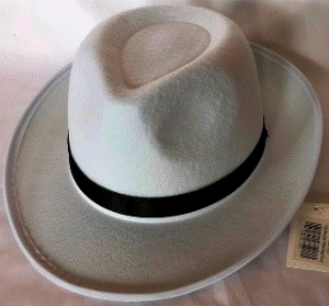 Trilby White with Black Band