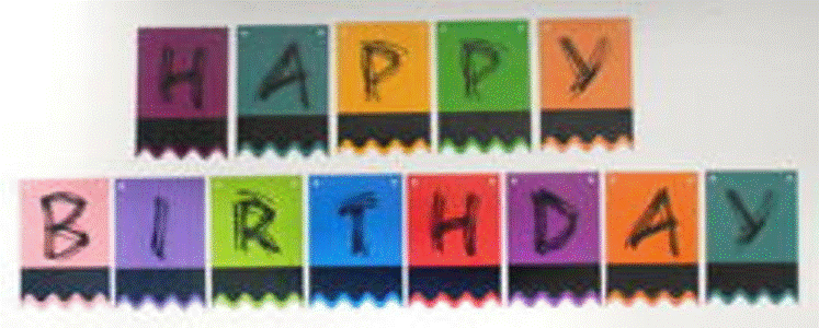 Banner Happy Birthday Wavy Multicolor