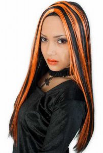 Witch Wig Black-Orange