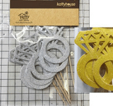 Cake Topper - Diamond Rings Glitter assorted 6pc