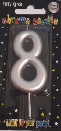 Candle - No 8 Chrome Silver