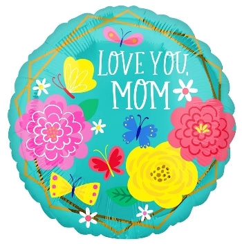 Foil Balloon Mom Pretty Flowers &amp; Butterflies