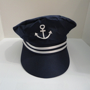Sailor Captain Hat with Anchor &amp; Stripes