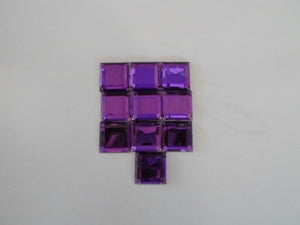 Gems 25mm Square Purple (10)