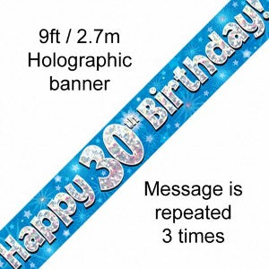 Banner Happy 30th Birthday Blue