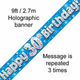 Banner Happy 30th Birthday Blue