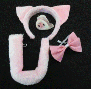 Pig Set - Ears,Tail,Nose,Bowtie