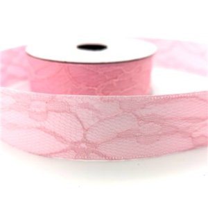 Ribbon - Lace Pink 4cm x 9.1m