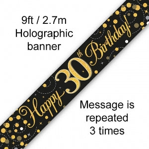 Banner Sparkling Fizz 2.7m 30th Birthday