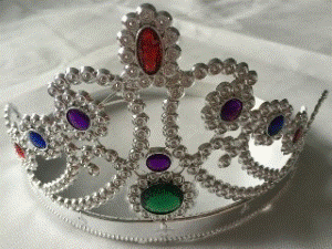 Tiara - Plastic Silver with Gems