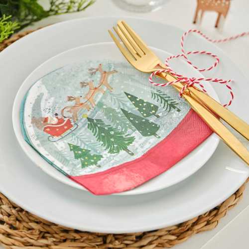 Snowglobe Shaped Napkins (16)