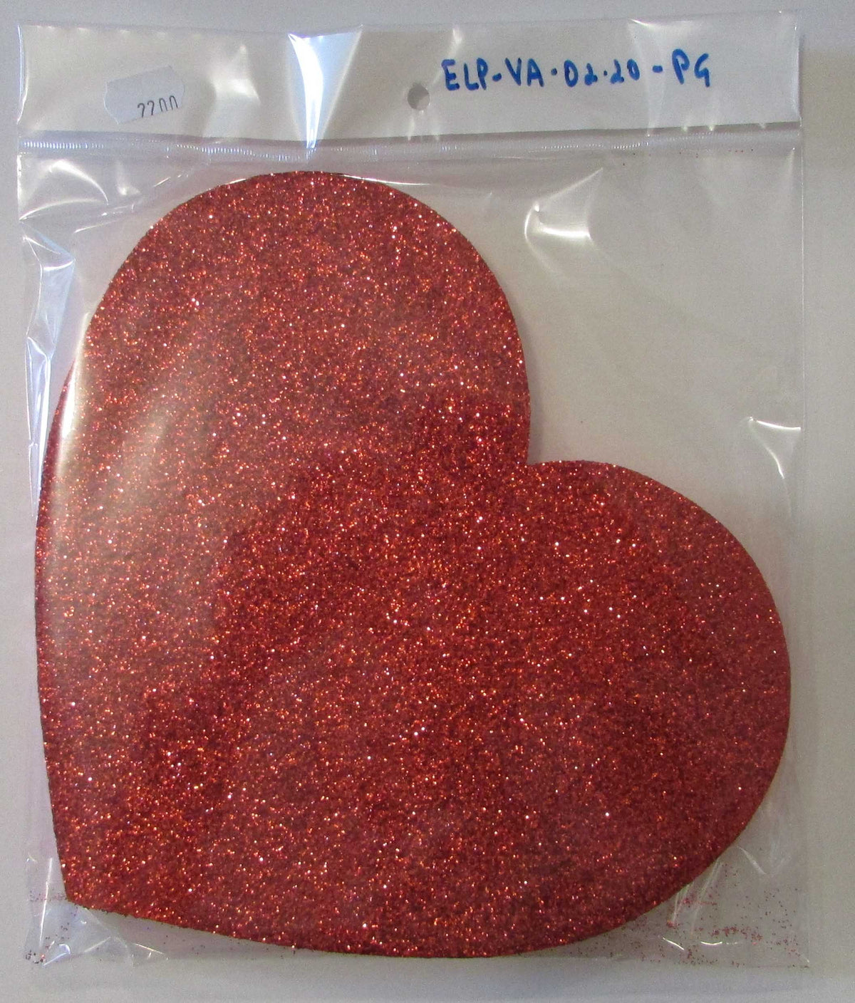 Polystrene Heart 20cm Red Glitter