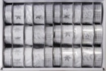 Christmas Deco Ribbon Silver/White Mix