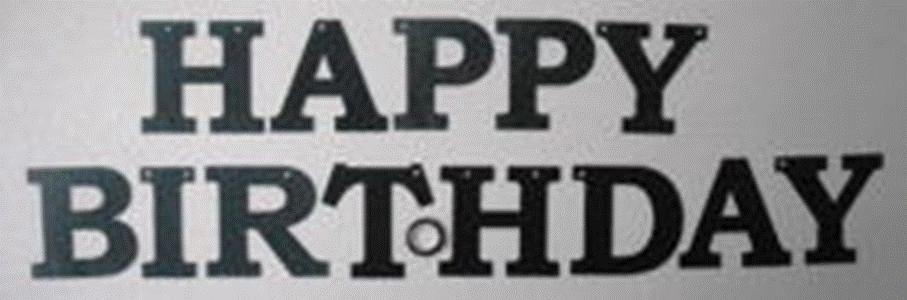 Letter Banner Happy Birthday Black