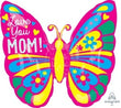 Foil Balloon Super Shape Love You Mom Butterfly Colour Blast
