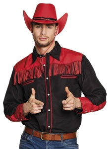 Costume Adult Wester Shirt Black/Red M