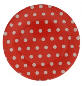 Plates - Dots Red 23cm (10)
