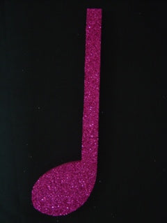 Poly Single Music Note 30cm Glitter Pink