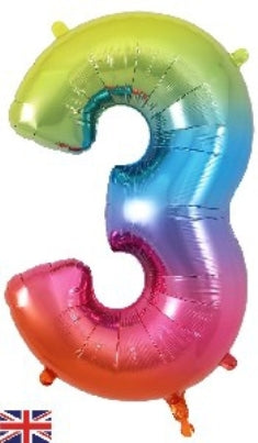 Foil Balloon Super Shape 3 Rainbow 34inch