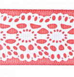 Ribbon - Lace Pattern Pink 2.5cm