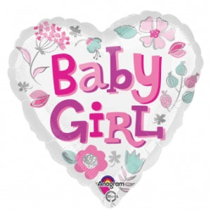 Foil Balloon Baby Girl Heart