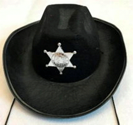 Cowboy Hat Black with Badge