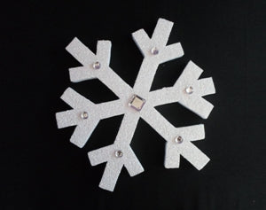Polystrene Snowflake 30cm Pearl with Gem