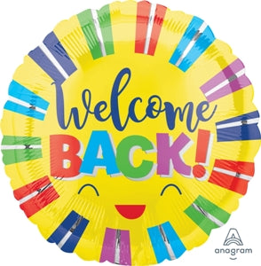 Foil Balloon Welcome Back Colorful Stripes