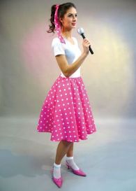 Pink Skirt with White Dots