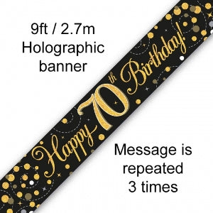 Banner Sparkling Fizz 2.7m 70th Birthday