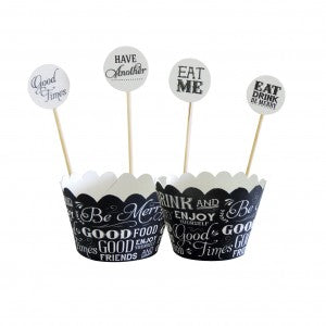 Cupcake Wrappers Chalk Board Classic  (10)