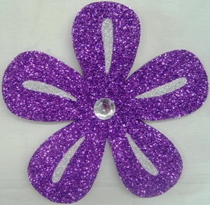 Poly Flower 30cm purple with silver