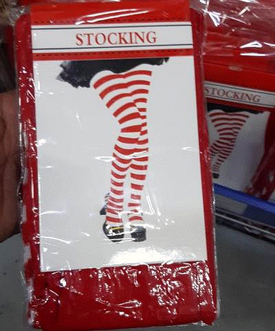 Stockings Thigh High Red &amp; White