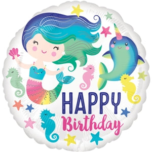 Foil Balloon - Colourful Ocean Fun Happy Birthday