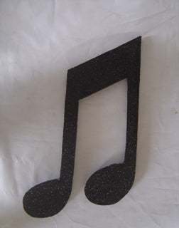 Poly Double Music Note 30cm Black Glitter