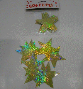 Confetti - Hologram Gold Stars 65mm16g