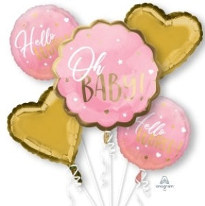 Foil Balloon Bouquet Oh Baby Pink