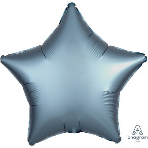 Foil Balloon Satin Luxe Steel Blue Star