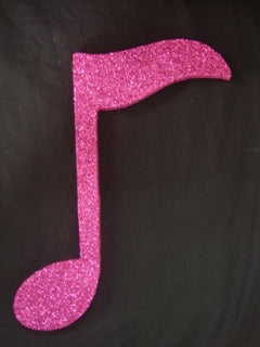 Poly Curved Note 30cm Glitter Pink